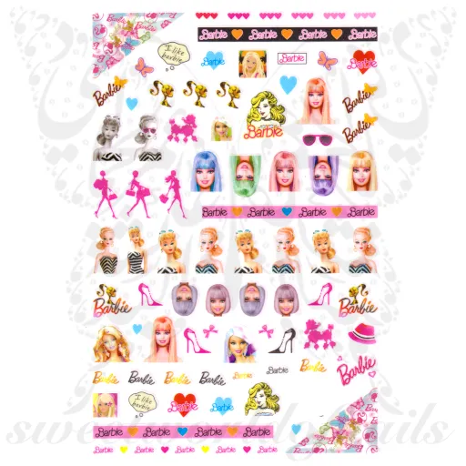 Pink Doll Nail Art Stickers