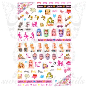 Pink Doll Nail Art Stickers