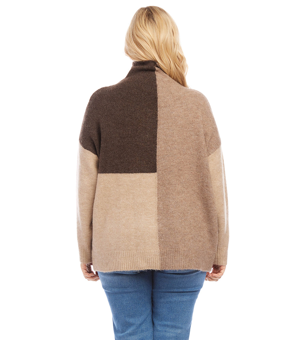 Plus Size Colorblock Sweater