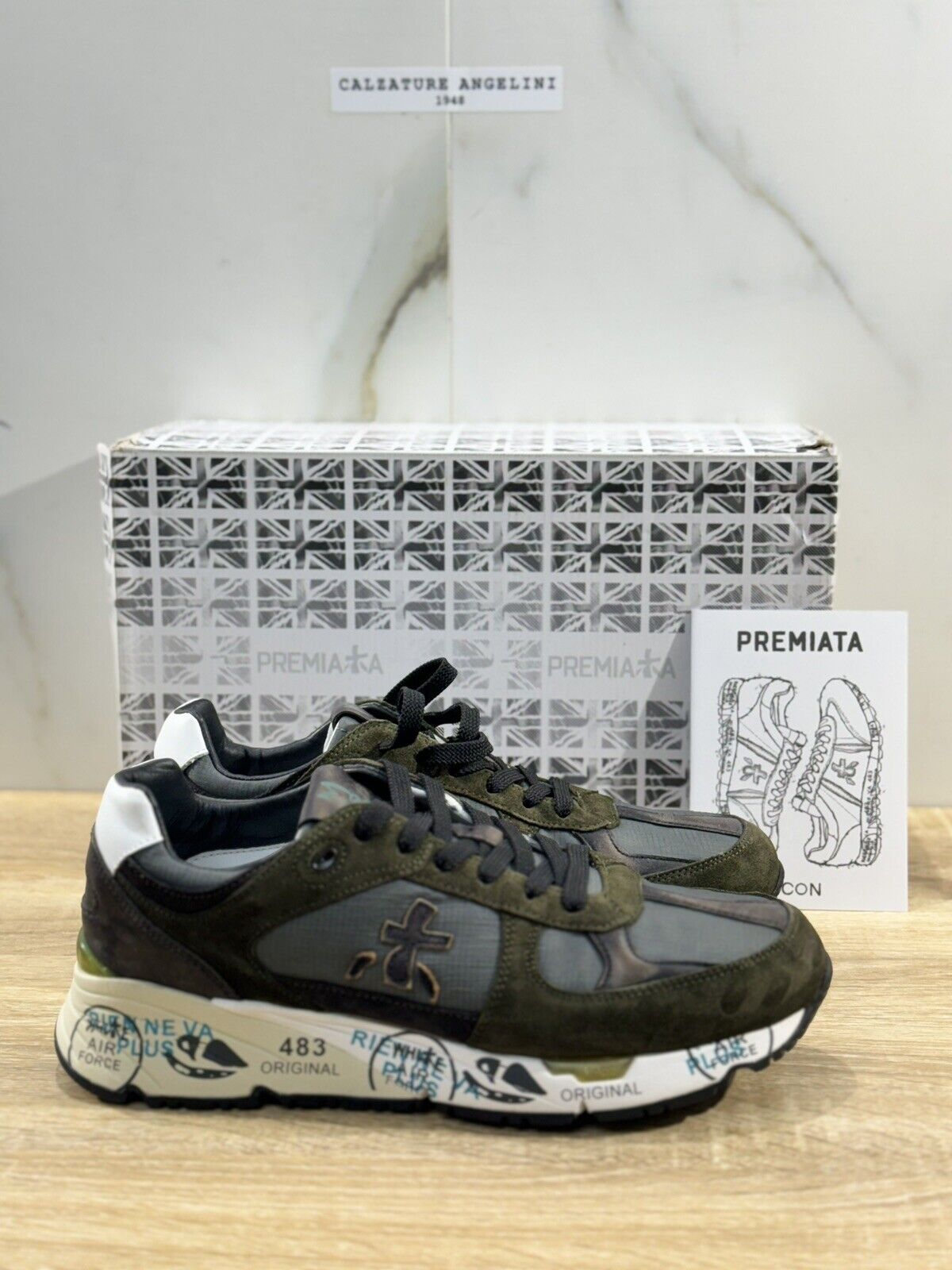 Premiata Mase Sneaker Uomo Pelle Verde Casual Sneaker Premiata Uomo 40