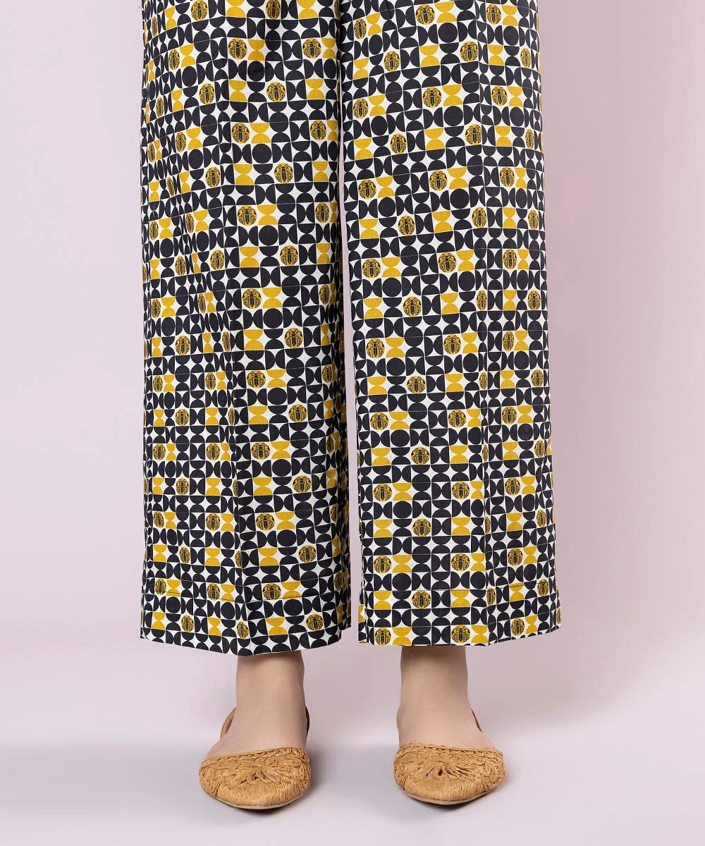 Printed Cambric Straight Pants