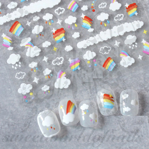 Rainbow Clouds Nail Art Stickers