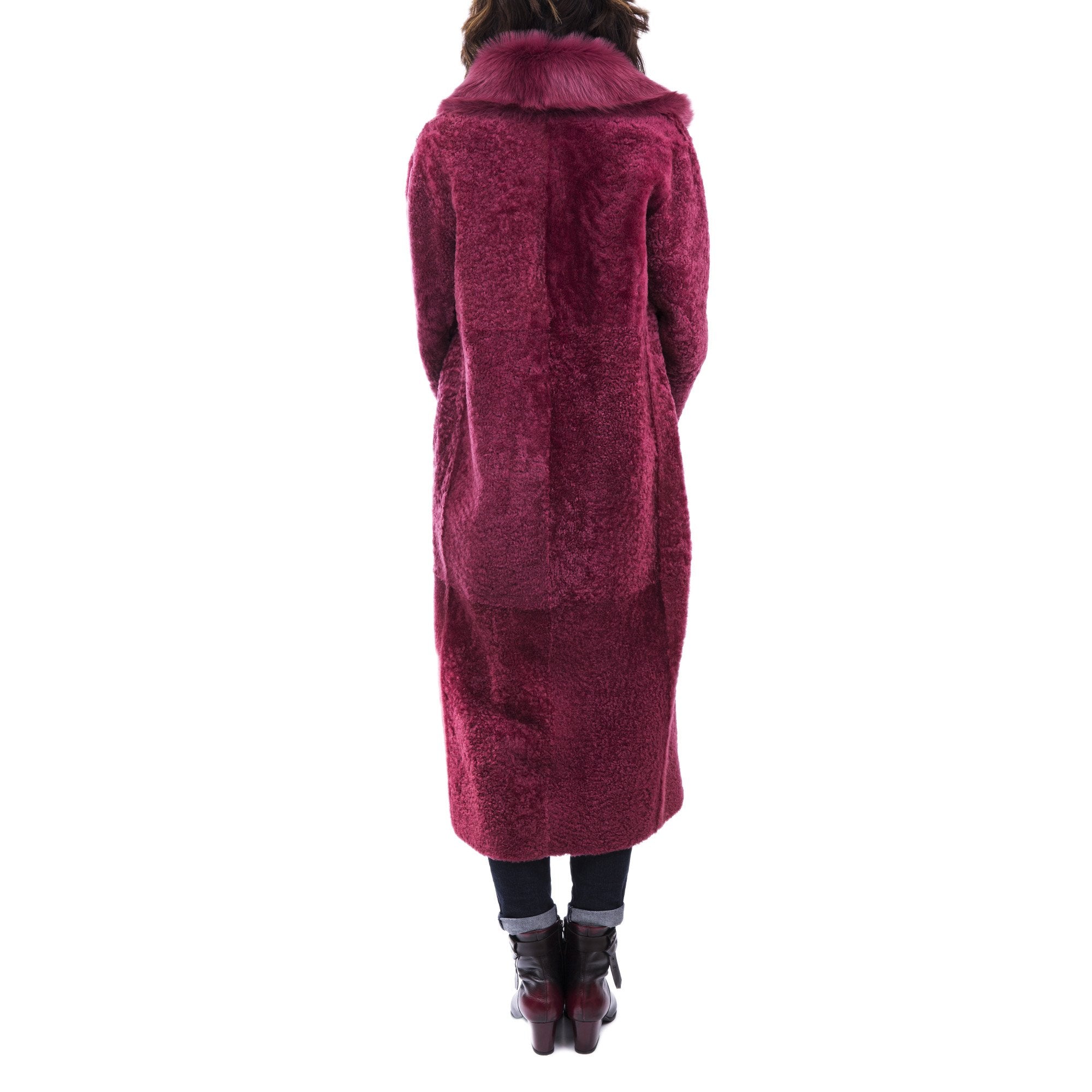 Reversible Coat Merinillo Pacaja Dark Brown / Fuchsia