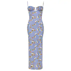 Shell Petal Long Slip Dress