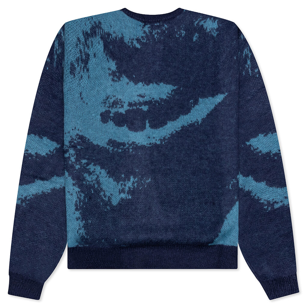 Smile Knitted Sweater - Blue