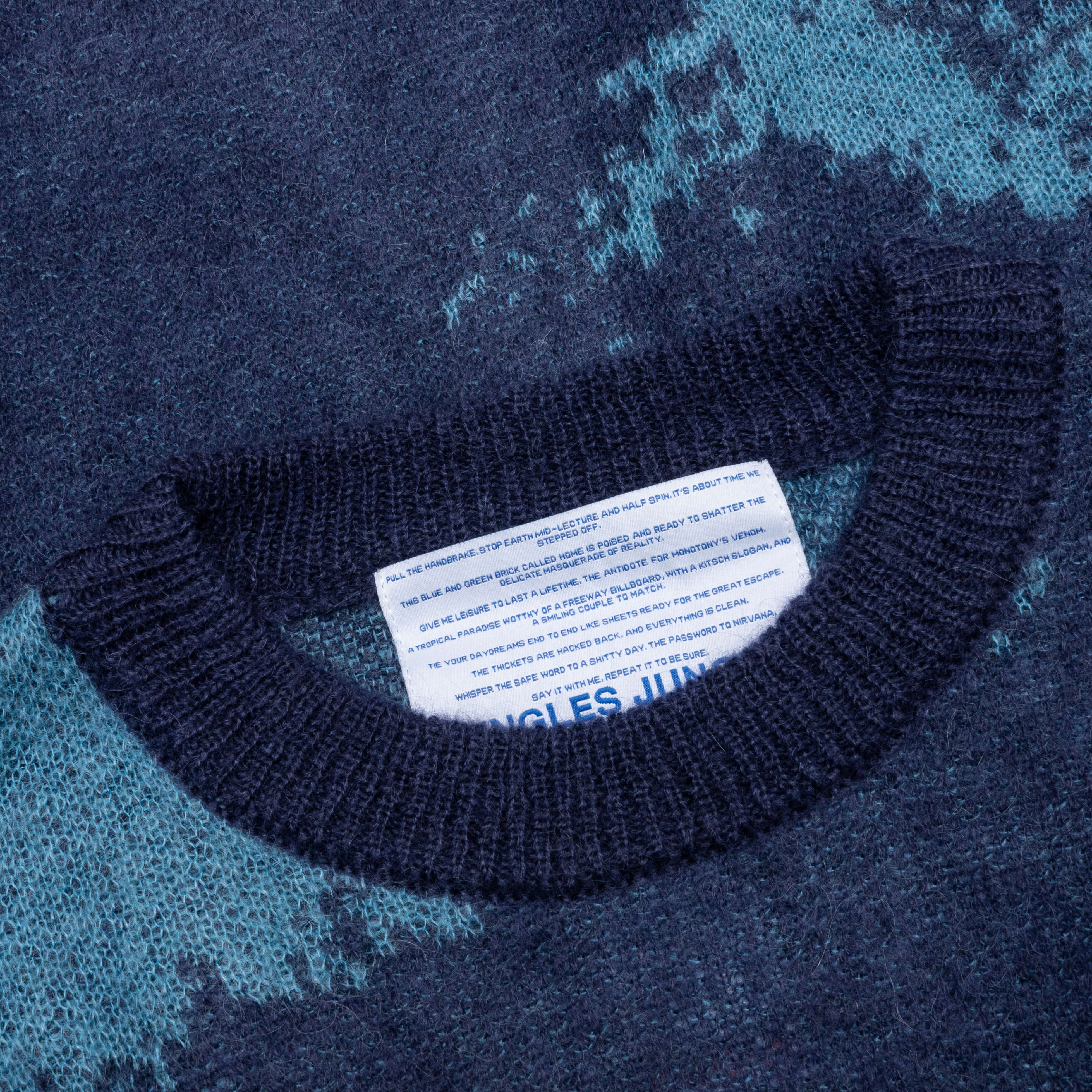 Smile Knitted Sweater - Blue