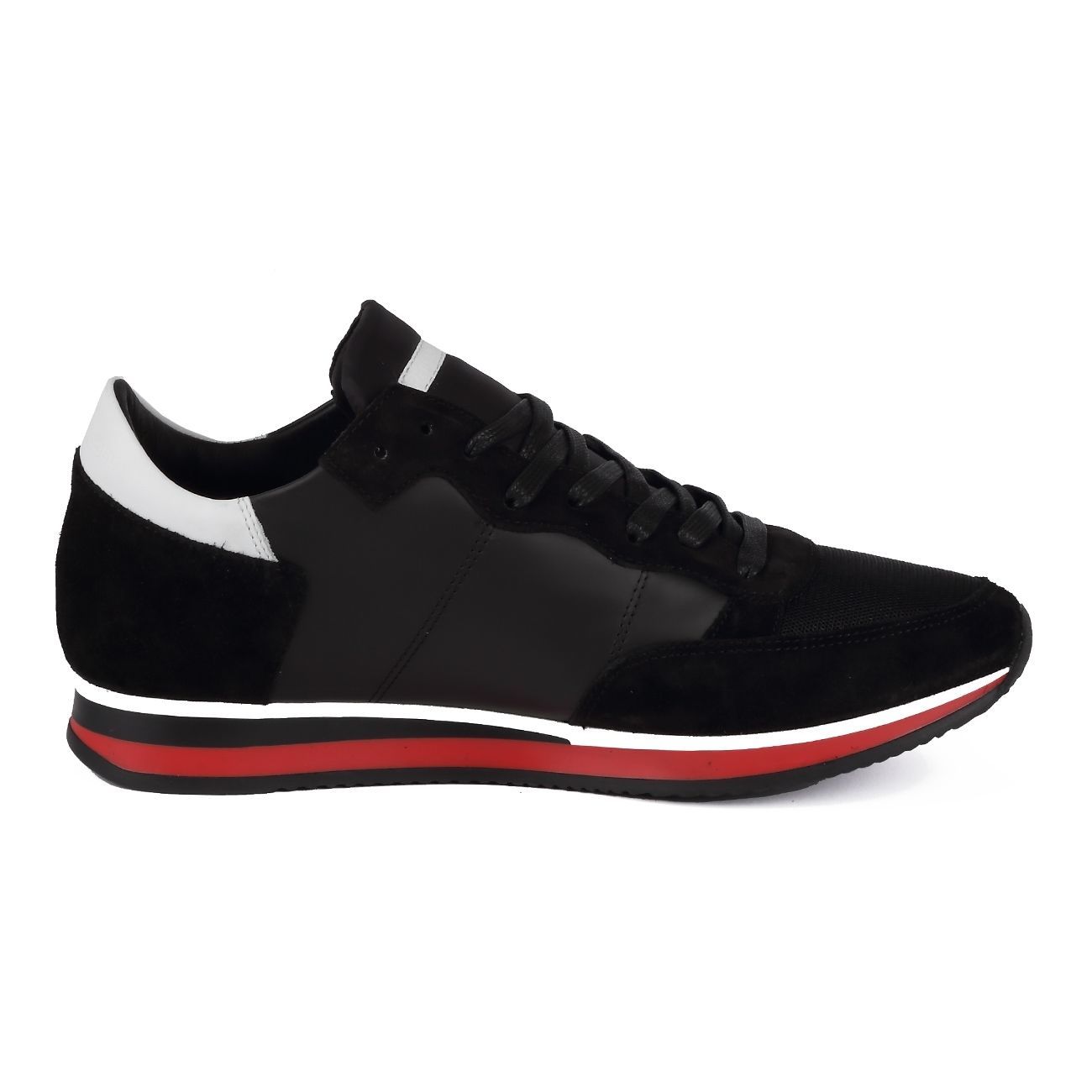 SNEAKER IN PELLE CAMOSCIO E NYLON TROPEZ Uomo Noir Blanc