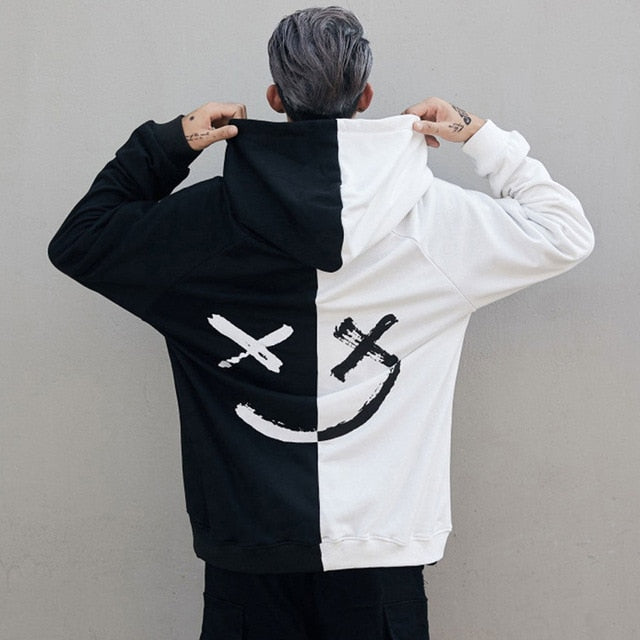 SPLIT SMILEY FACE HOODIE