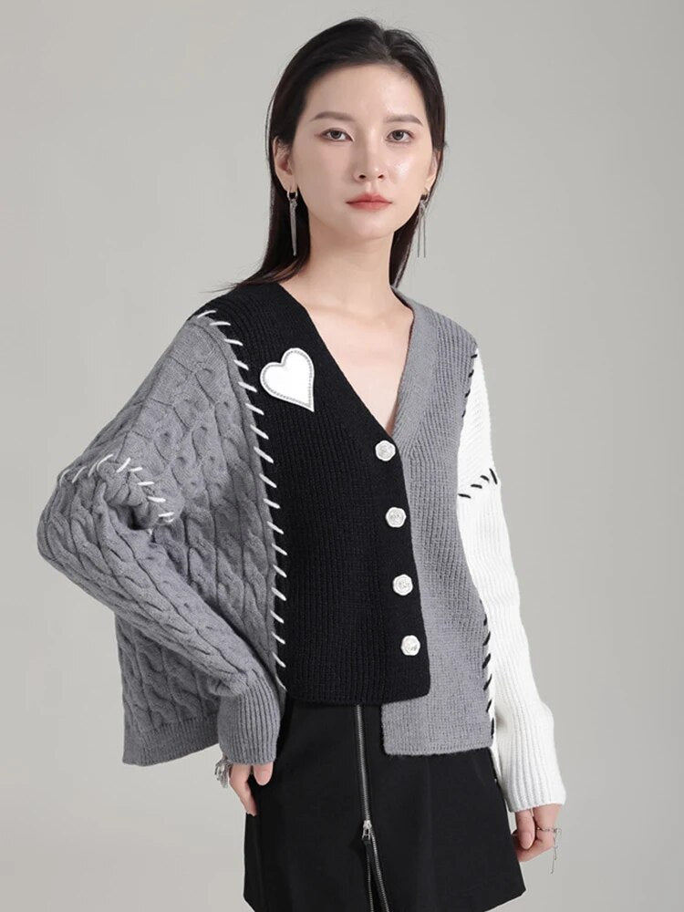 Statsa Knit Patchwork Sweater