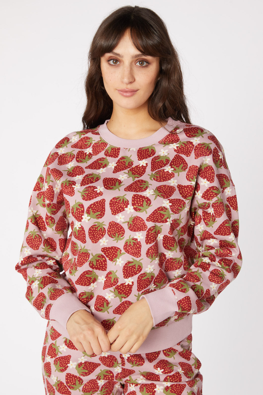 Strawberry & Daisy Track Sweater