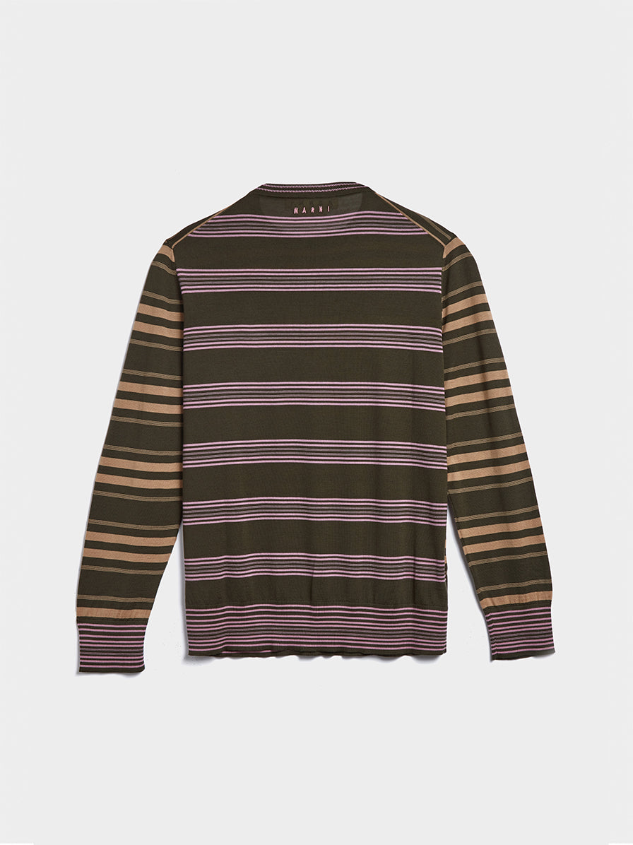 Stripe Roundneck Sweater, Green