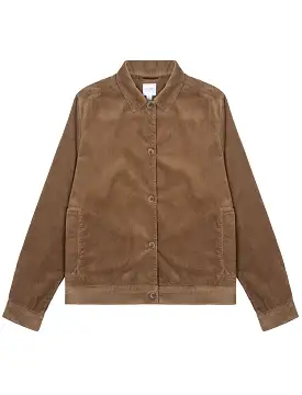 Sunspel Womens Corduroy Boxy Jacket Dark Camel