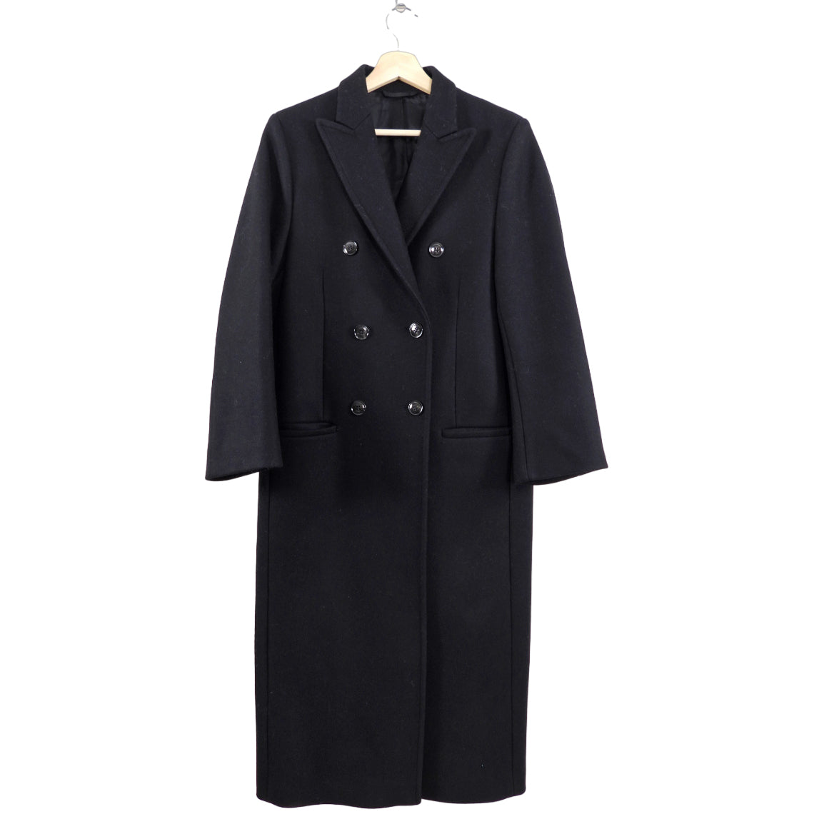 Toteme 2023 Tailored Wool Long Black Coat - S