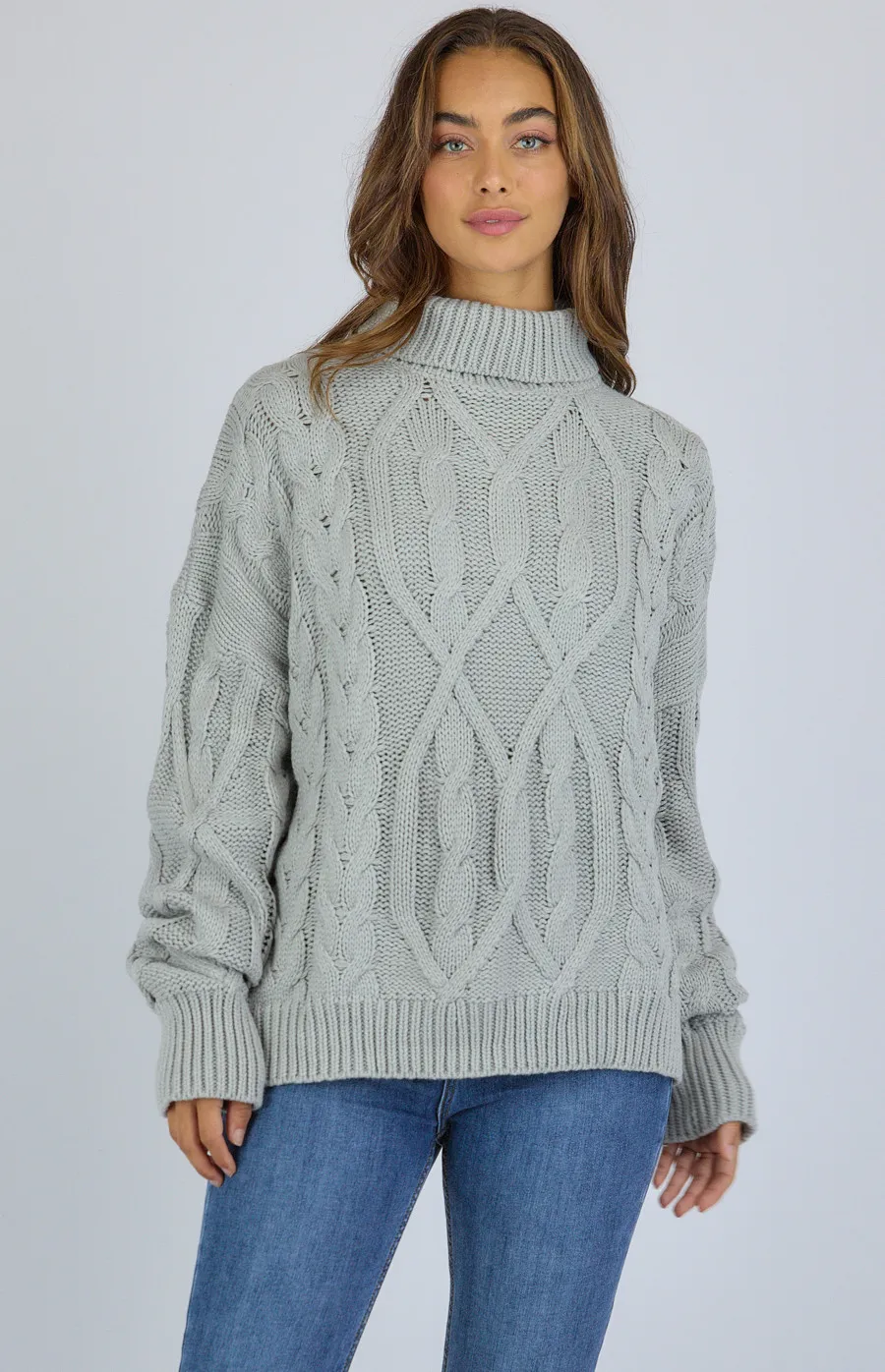 Turtleneck Cable Knit Sweater (AKN828)