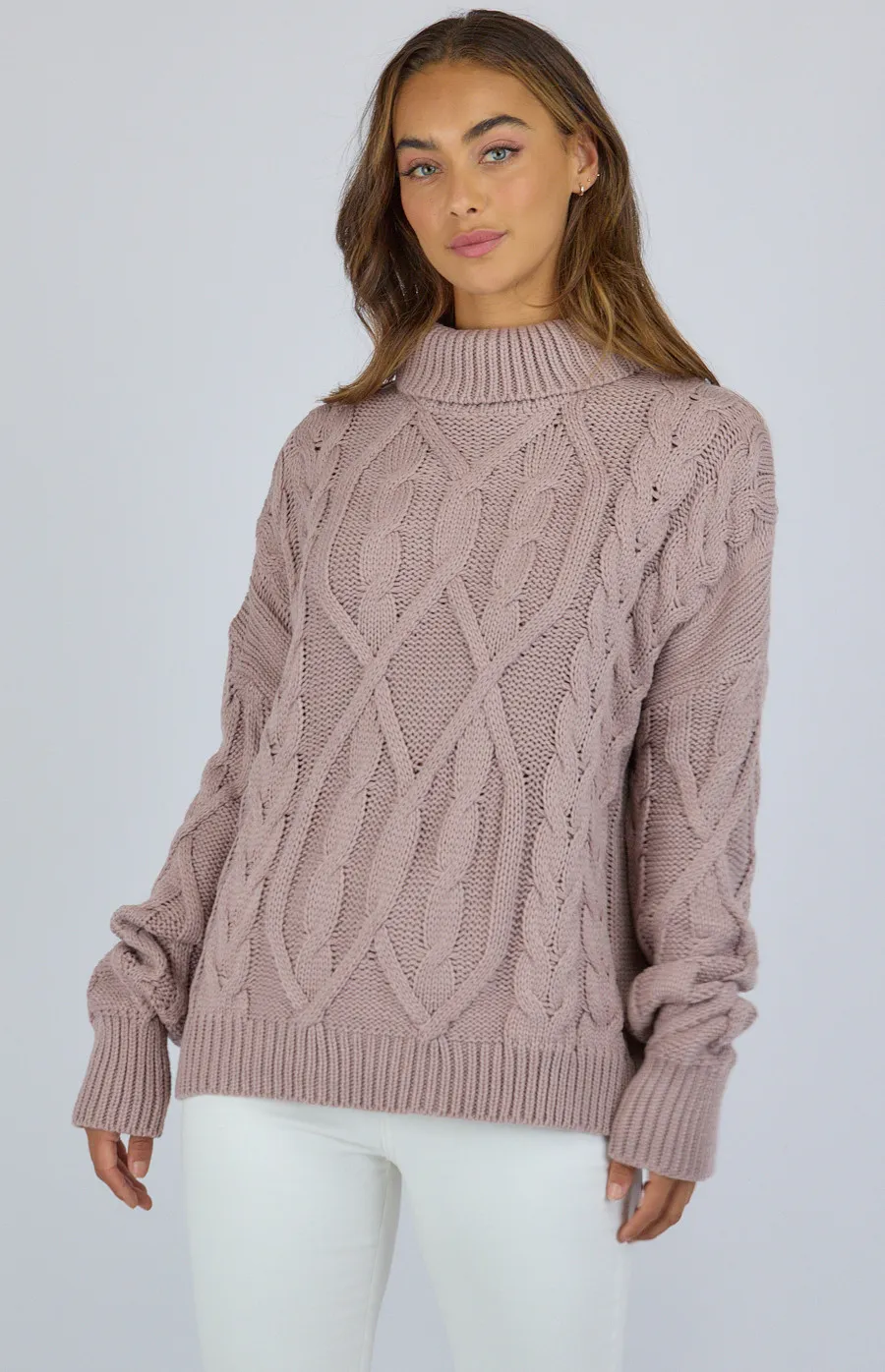 Turtleneck Cable Knit Sweater (AKN828)