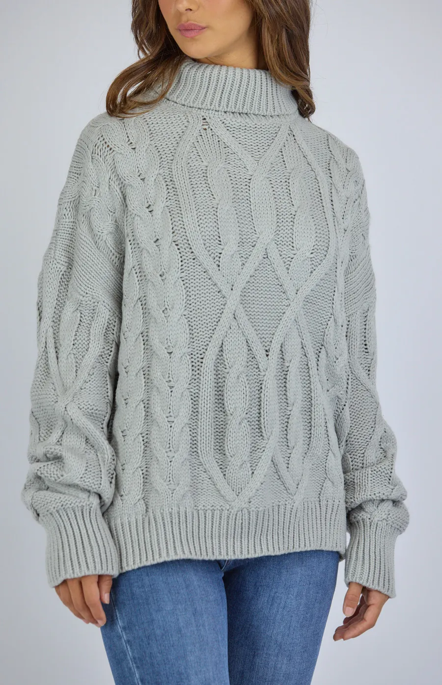 Turtleneck Cable Knit Sweater (AKN828)