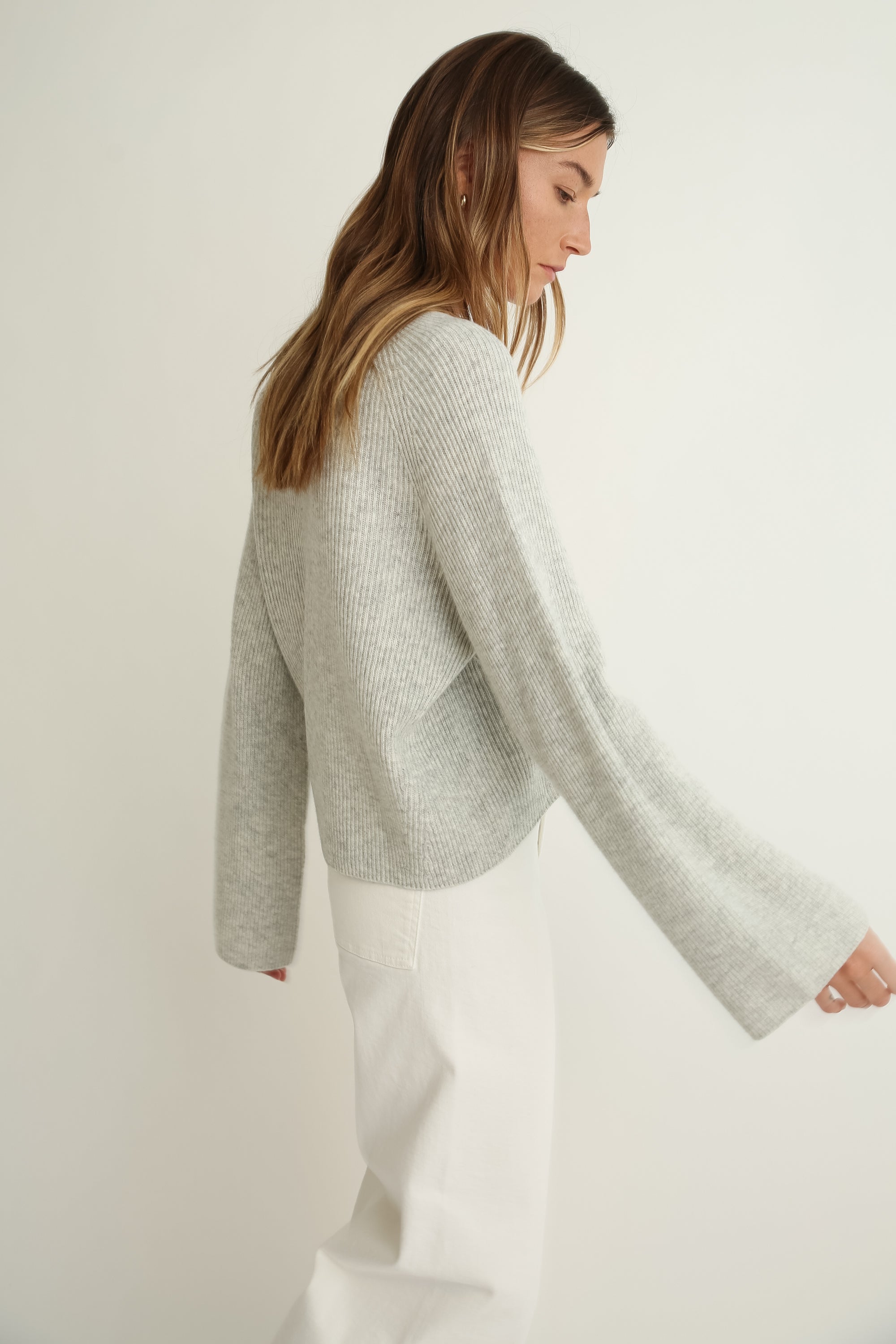 V Neck Cropped Sweater