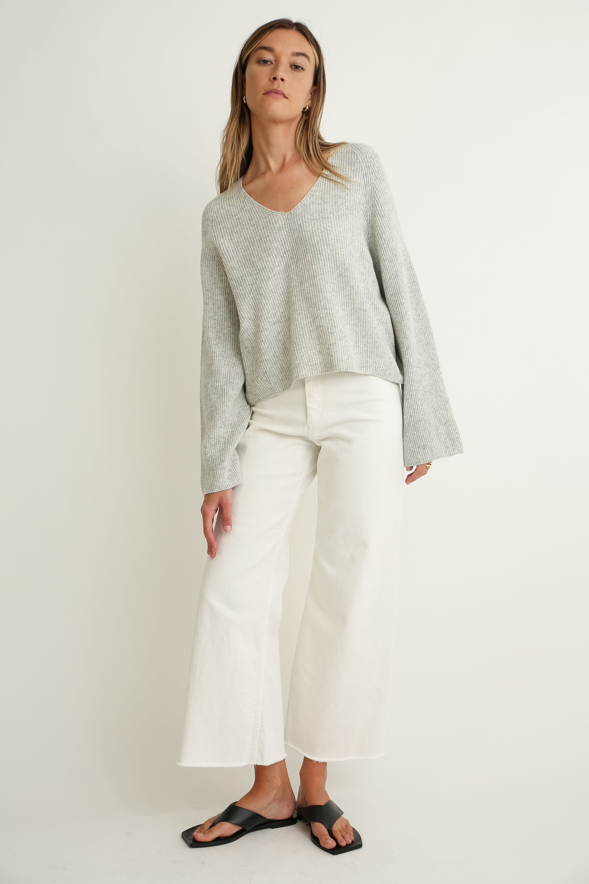 V Neck Cropped Sweater