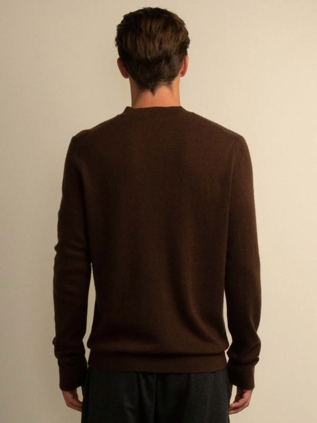 V Neck Sweater - Brown