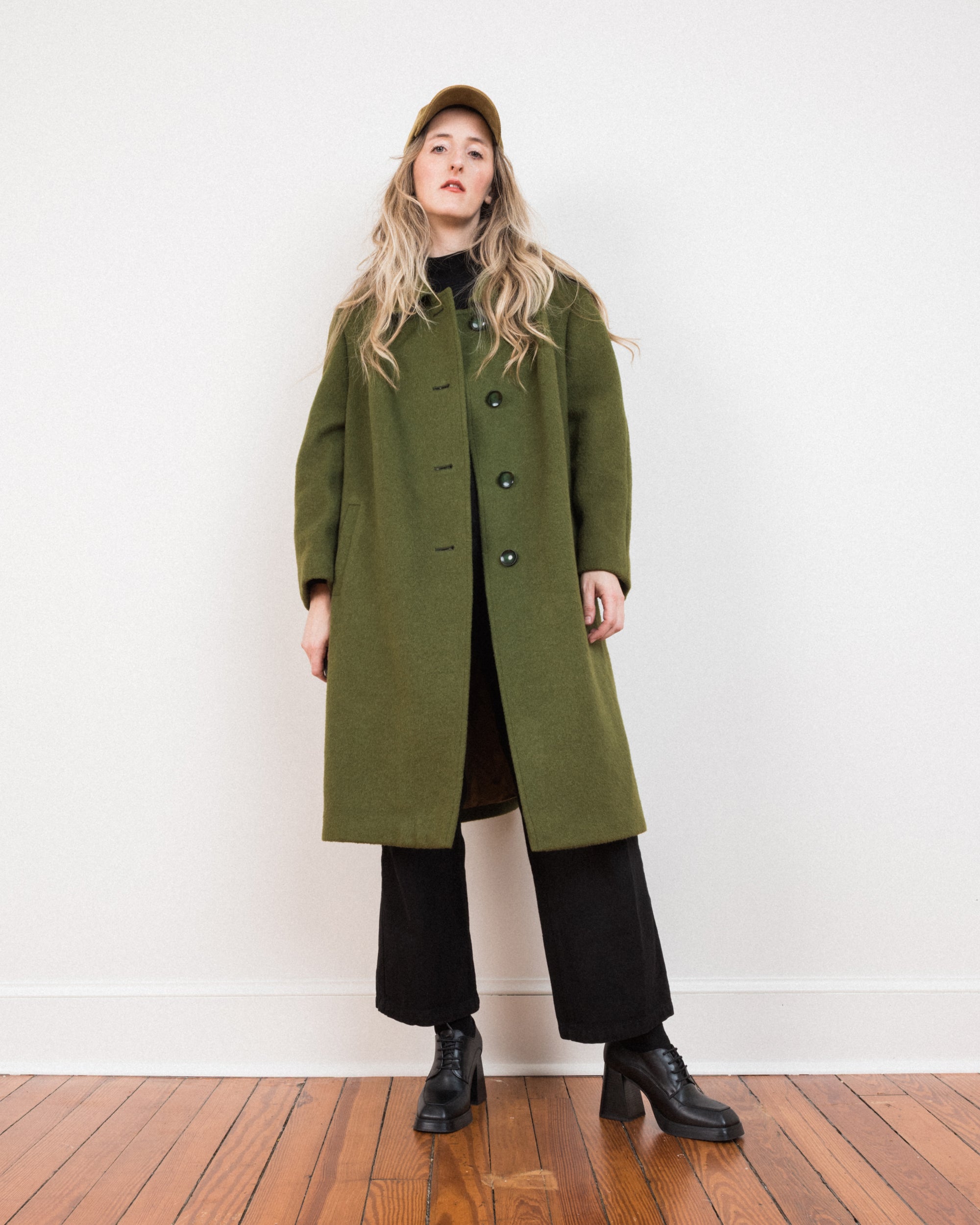 Vintage Green Camelhair BERLIN Coat #13 (S/M)