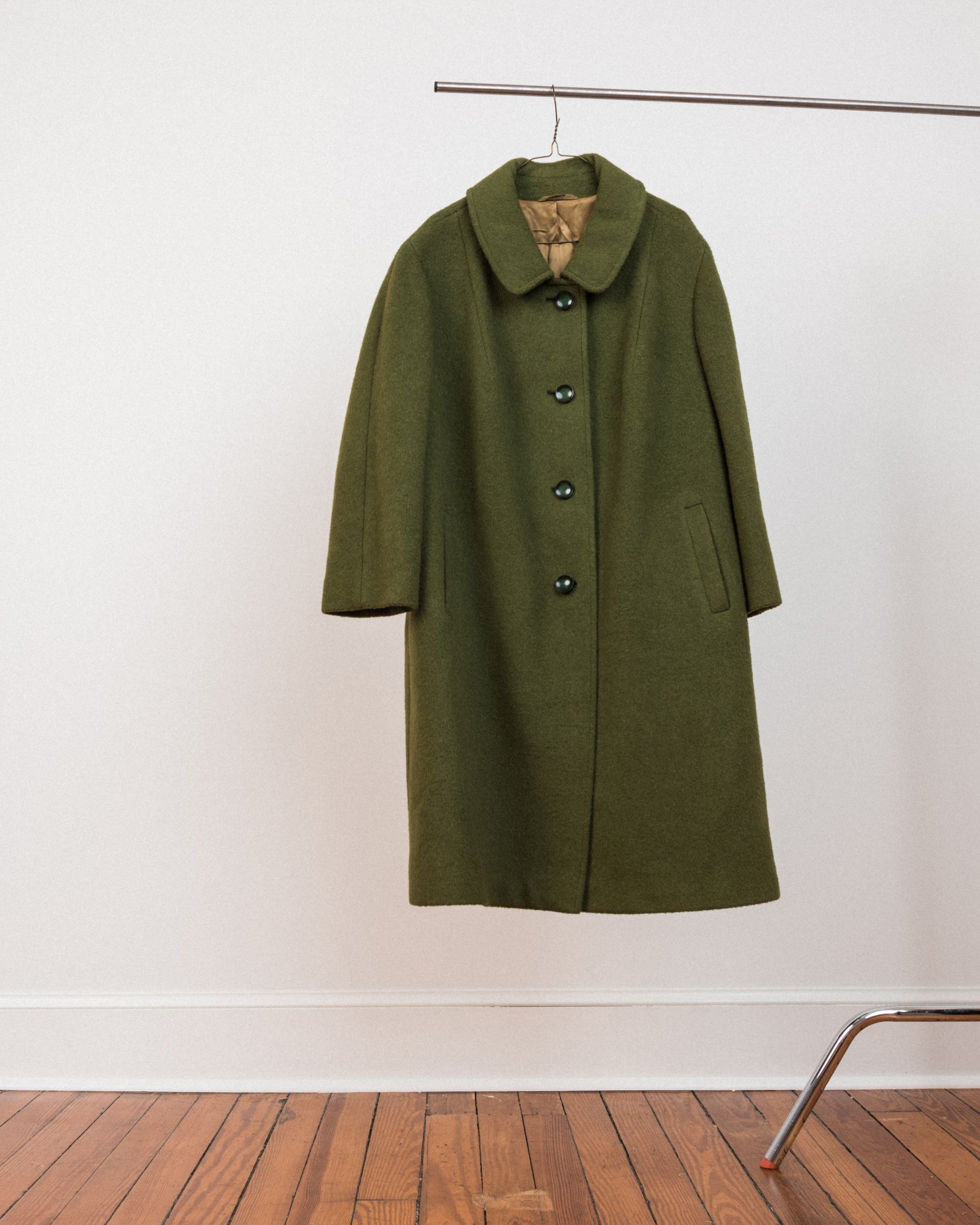 Vintage Green Camelhair BERLIN Coat #13 (S/M)