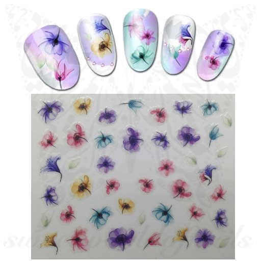 Watercolor Flower Nail Stickers Watercolor Nail Art