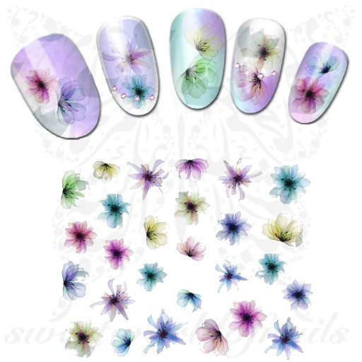 Watercolor Nail Art Watercolor Flowers Nail Stickers