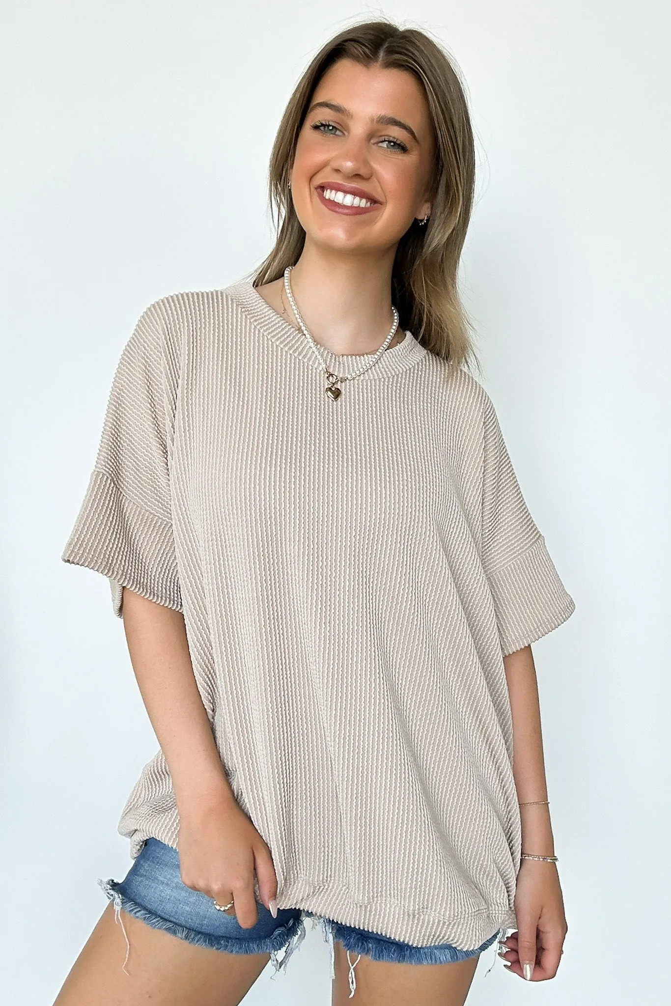 Weekend Getaway Rib Knit Oversized Top - BACK IN STOCK