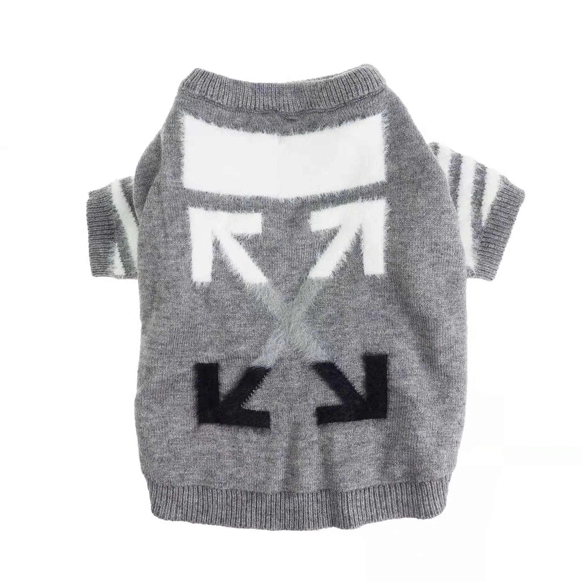 Woof” Grey Knit Sweater